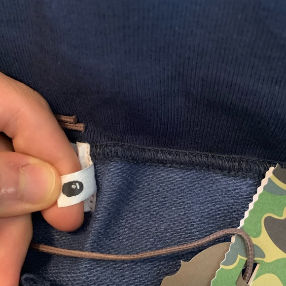 SOLD - Bape A Bathing Ape Blue Shark Shorts Small - Picture 4 of 7